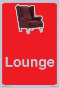 Lounge Dementia Friendly Sign Red